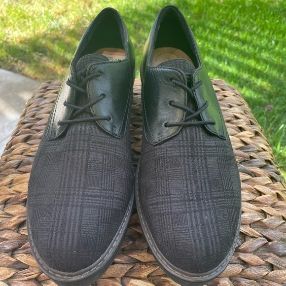 Clarks Airabell Tye Black Leather & Plaid Brogue Style Platform Oxford Size 11 - Picture 5 of 9